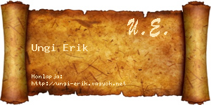 Ungi Erik névjegykártya